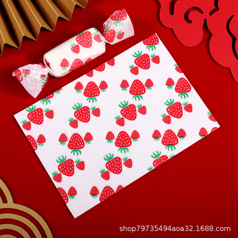 Picture of Nougat Wrapping Paper 100 Baking Handmade Cute Candy Paper Silicone Paper Self-sealing New Year's Sugar Paper Bag