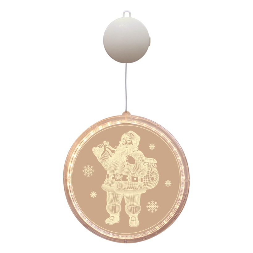 Christmas decoration lights neon LED lights string 3D letters suction cup hanging lights acrylic pendant room atmosphere lights