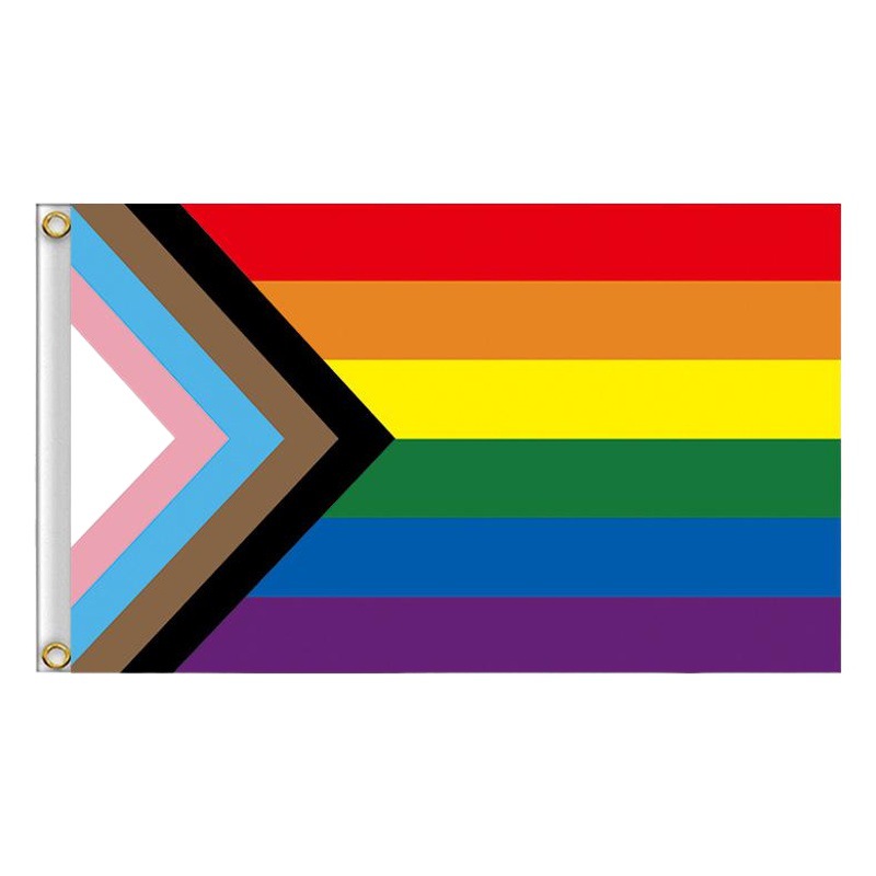 90 * 150cm 3 * 5f left triangle color rainbow striped flag