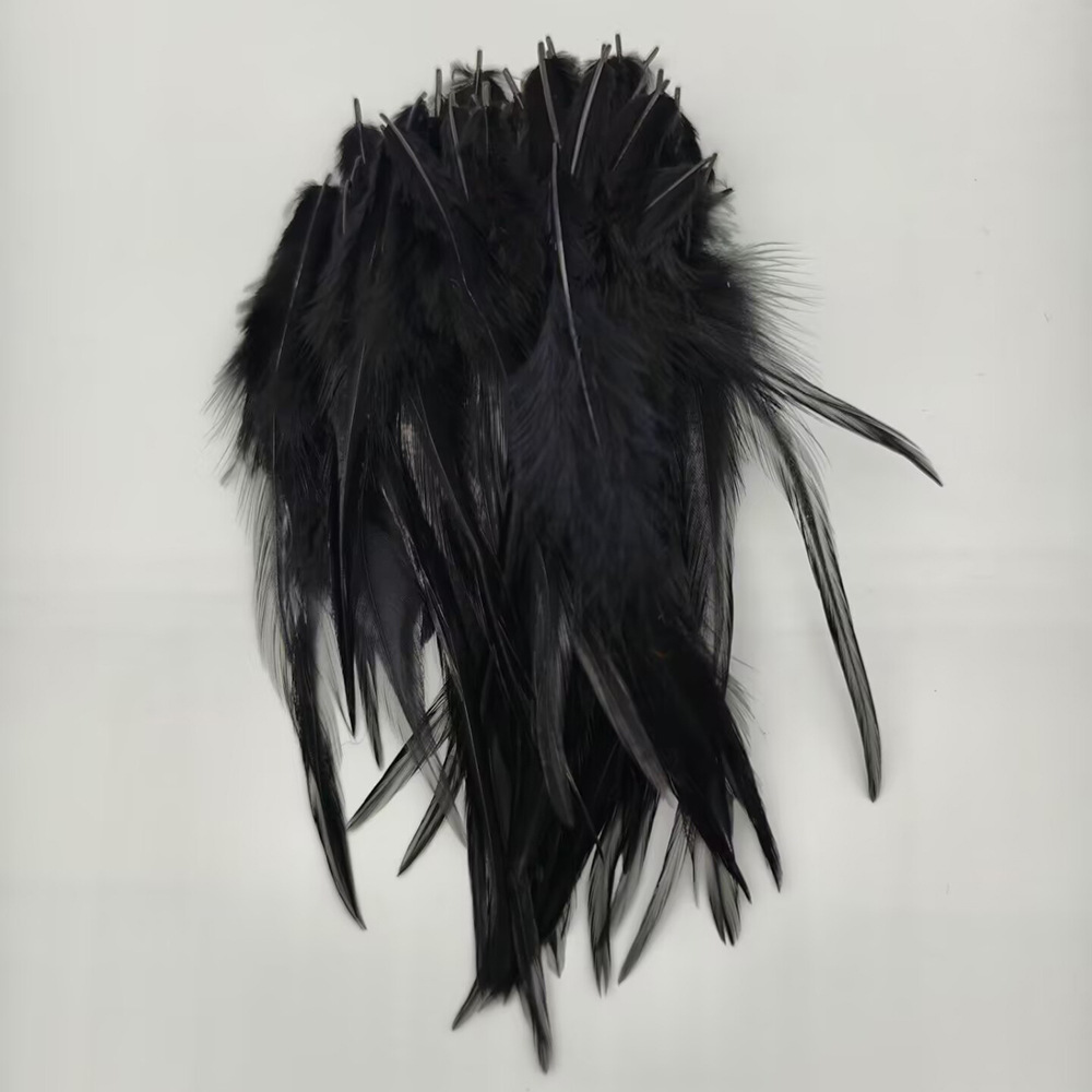 Picture of Feather Wholesale Pointed Hair Color Chicken Feather Big White Pointed Dream Catcher Handmade Crafts Earrings Garment Accessories DIY