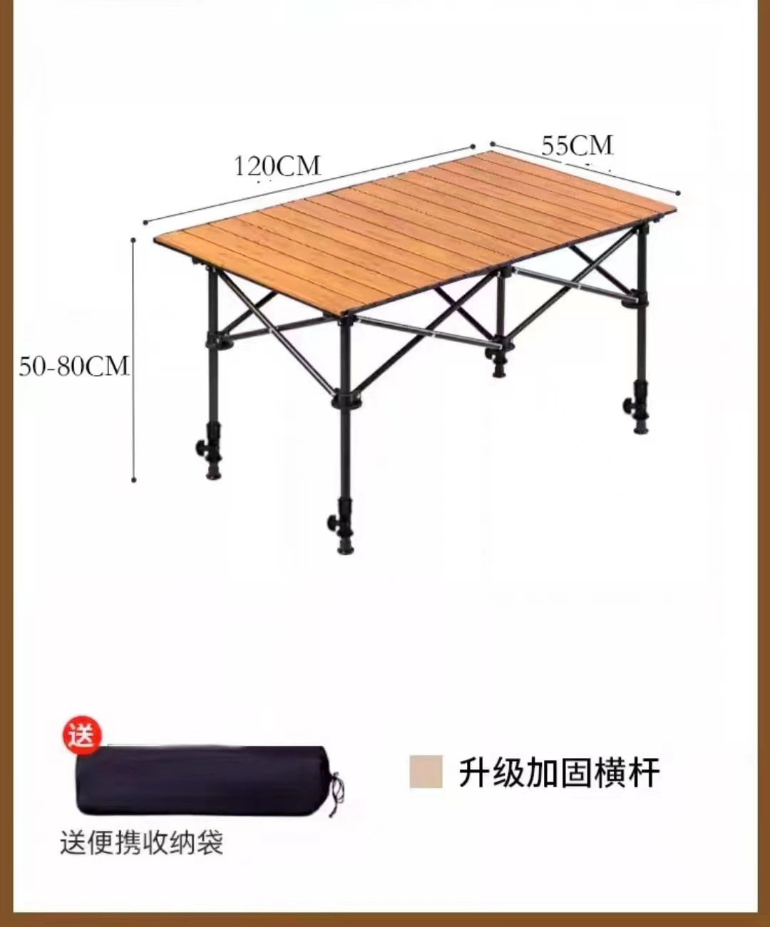 Picture of Wholesale Outdoor Folding Table Metal Egg Roll Table Portable Camping Picnic Table Stall Table Camping BBQ Self-driving Tour