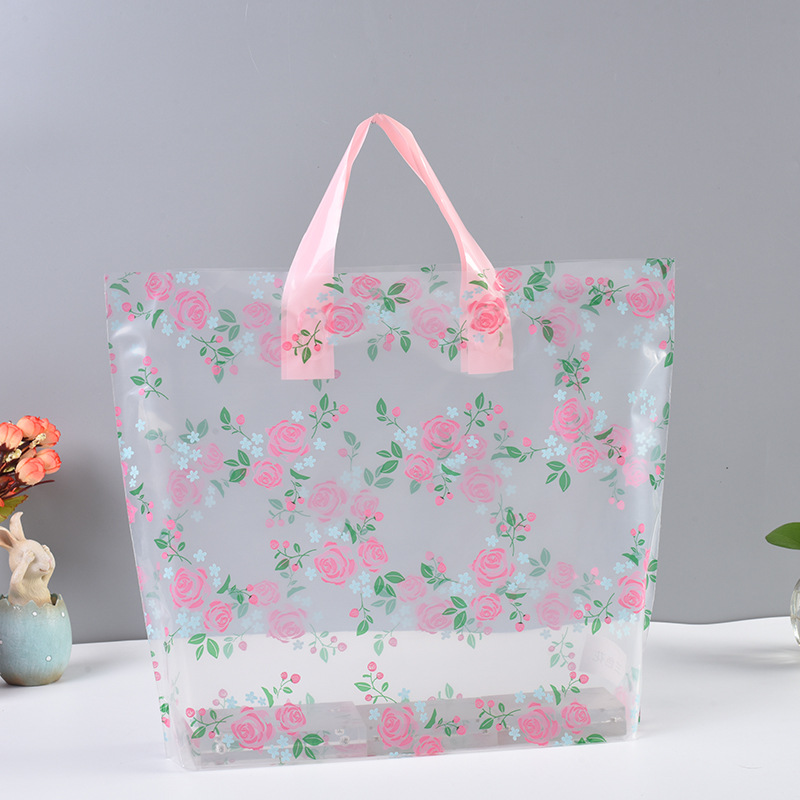 Clothing store bag custom gift packaging shopping plastic bag printing custom LOGO horizontal plastic handbag