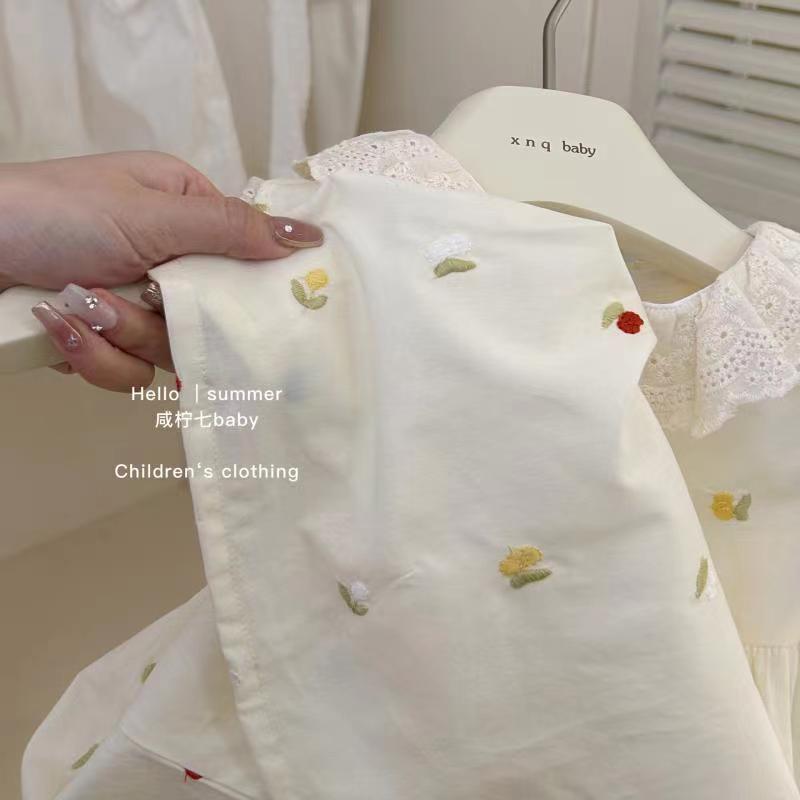 Picture of Children's dress Summer New Flower Embroidered Girls' Skirt Flower Bud Sleeveless Girl Stylishy Princess dress