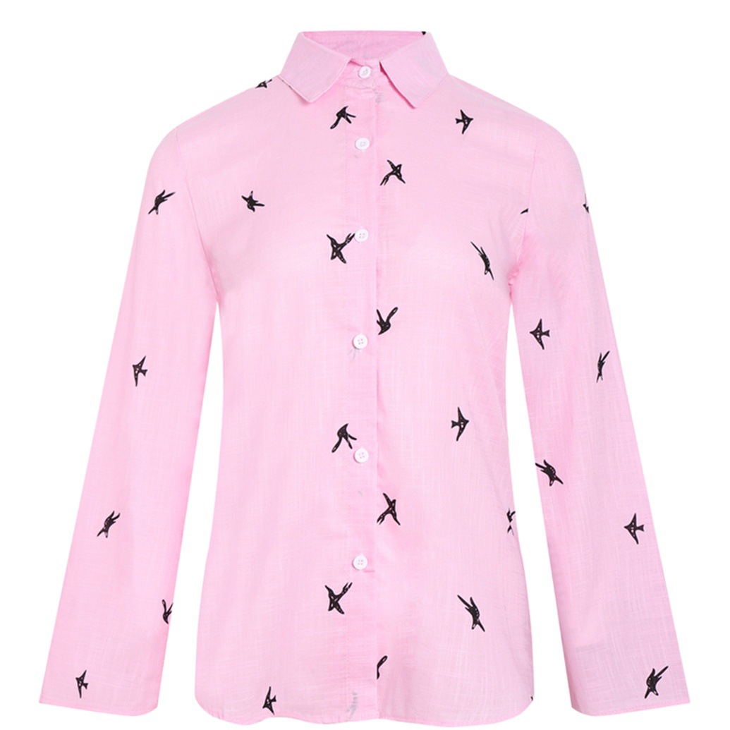 2023 Europe and the United States cross-border foreign trade AliExpress Amazon wish Hot New loose button printed long sleeve shirt