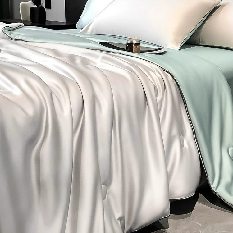 Picture of Lyocell Tencel Summer Quilt Summer Cooling Quilt Summer Cooling Ice Silk Air Conditioning Quilt Four-Piece Set Single Thin Quilt Machine Washable