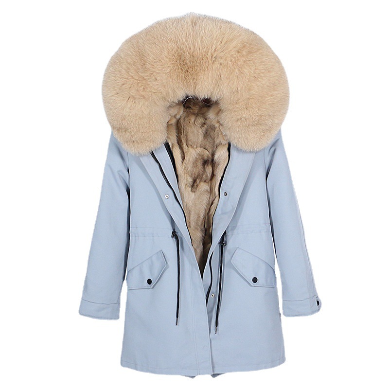 Picture of Parker Women's 2025 New Popular Fur Winter Detachable Fox Fur Liner Mid-Length Fur Outwear for Women