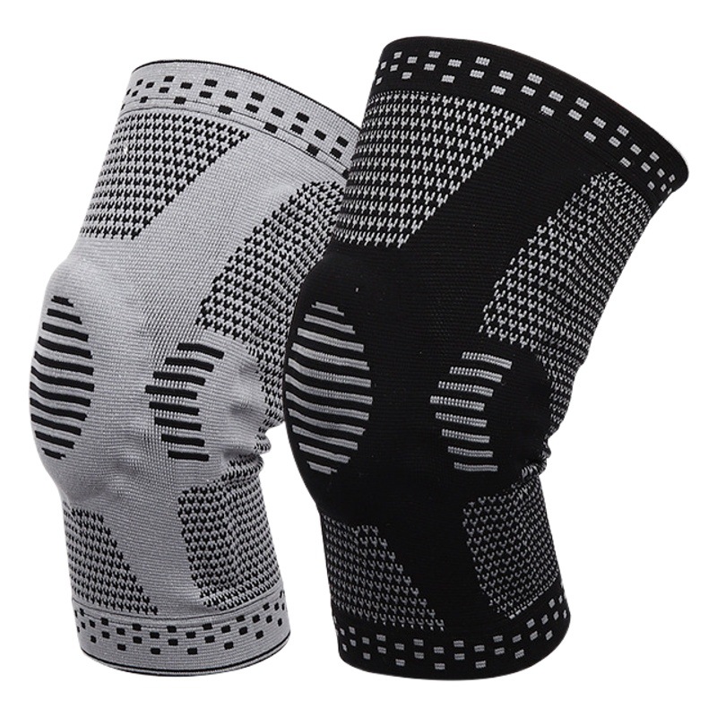 Silicone Spring Sports Knee Pads for Men and Women, Warm and Breathable Four-Way Elastic Basketball Cycling Running Mountaineering Silicone Knee Pads