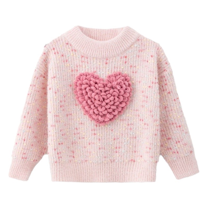 Korean style winter New Girl's lovely pullover Western style baby girl's three-dimensional furry lovely colorful sweater