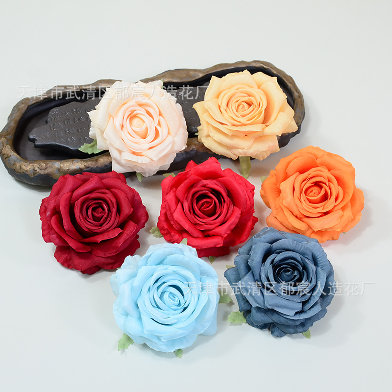 Picture of Simulated Flower Curled Rose Flower 12cm Safe Rose Wedding Background Wall Decoration Arch Flower Arrangement Gift Box with Flowers