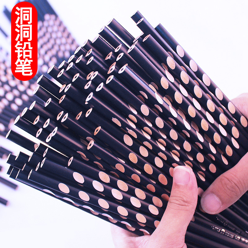 Picture of Factory wholesale hole pencil HB pencil correction holding posture Primary School students HB pencil triangle learning stationery