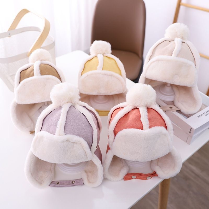 Children's Hat Autumn and Winter Thickened Lei Feng Hat Boys Handsome Ear Protection Hat Women's Baby Cute Pullcap Korean Style Pullover Cap