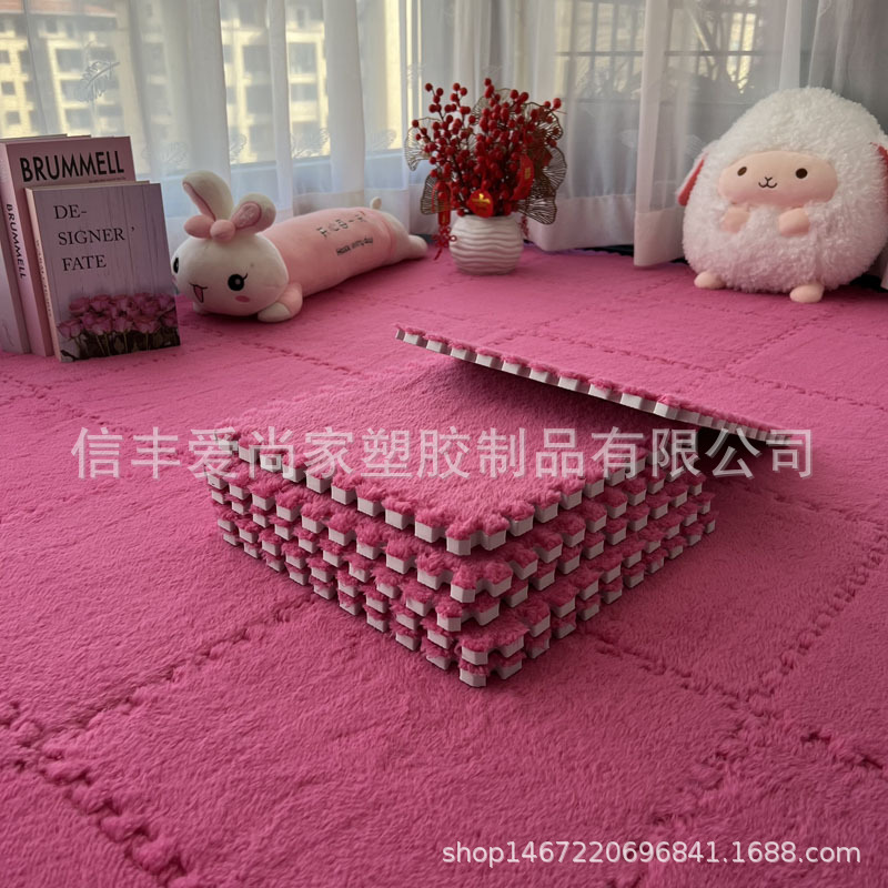 Picture of Bedside carpet bedroom full-bed room plush stitching foam floor mat cut tatami mat stain-resistant household