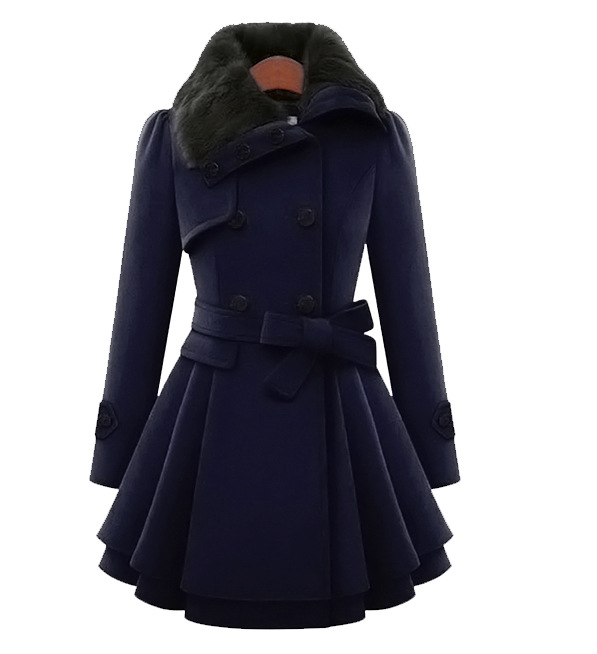 Picture of eBay2024 New European and American Women's Slim-fit Long Woolen Coat Double-breasted Woolen Coat Trenchcoat Women