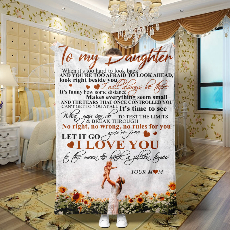 Picture of Family love teachers and students girlfriends love message flannel blanket summer air conditioning blanket autumn and winter nap printing blanket