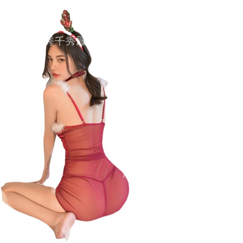 Flower warbler Christmas outfit sex tease temptation hot sexy uniform bunny pure sex suit