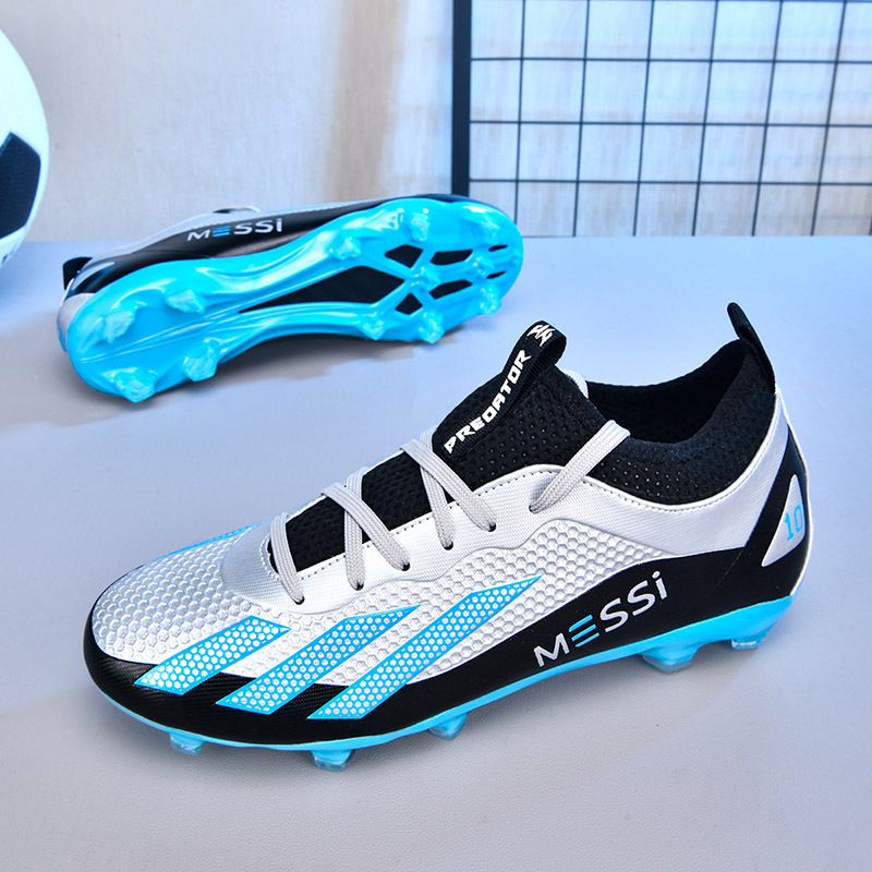Football Shoes for Men and Women Adult Ag Long Spike Cushioning Students Indoor Non-Slip Leather Training Shoes Competition Sneakers