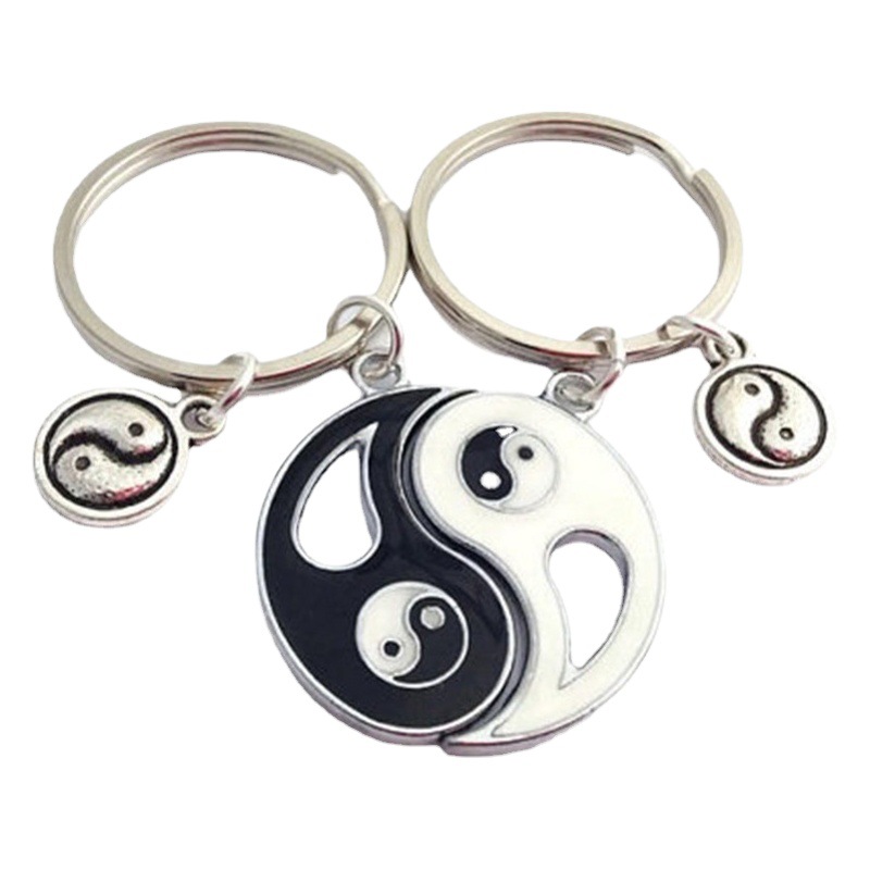 2018 Tai Chi Yin Yang Bagua Pendant Keychain Friendship Best Friend Couple Keyring Jewelry Couple Essential