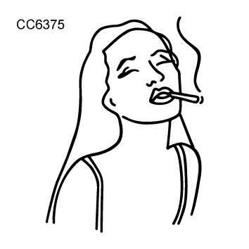 Picture of Cross-border supply waterproof dark tattoo stickers bad girl tattoo stickers fun hand-painted lines black and white tattoo
