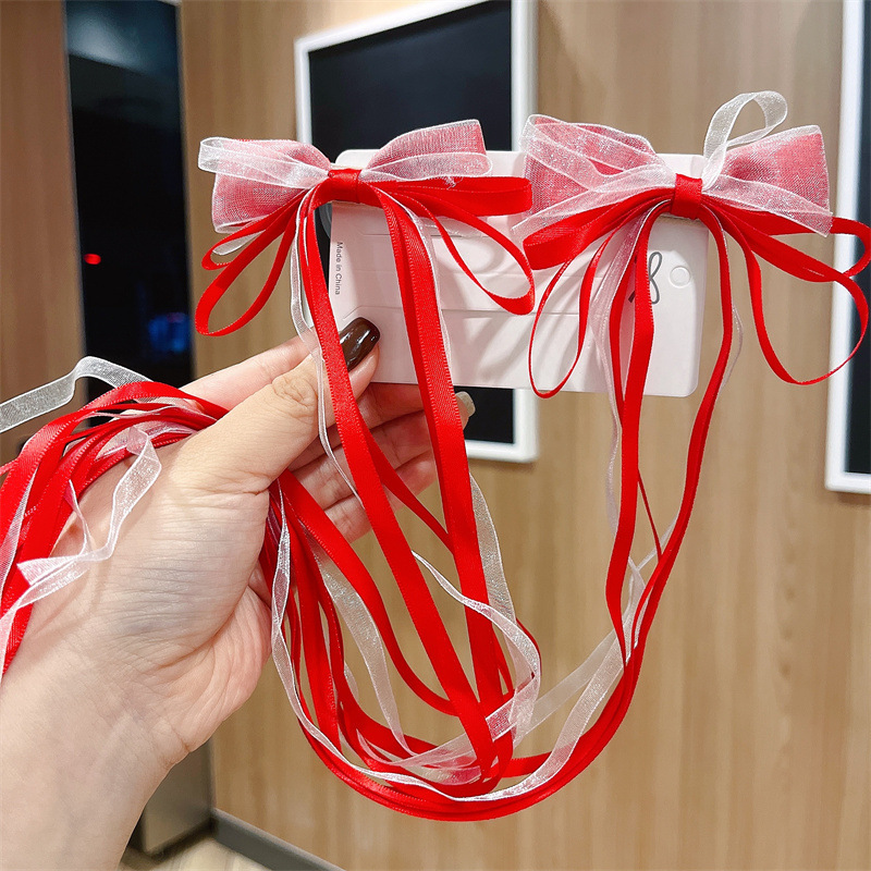 Picture of Children's Hairpin Headdress Little Girl Head Flower Cute Wig Braid Performance Bow Hairpin New Year's Eve Hair Accessories