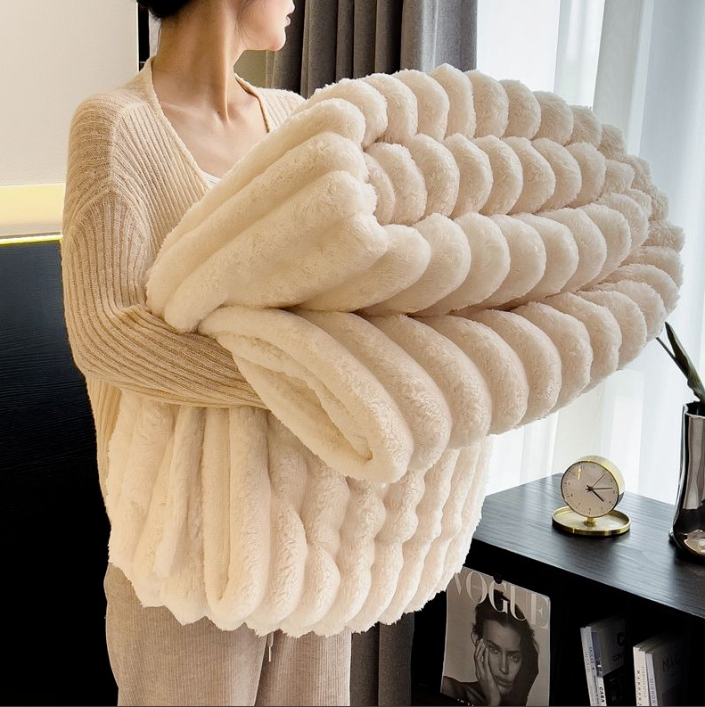 Picture of New Taff Velvet Waffle Velvet Multifunctional Blanket Gauke-Grey