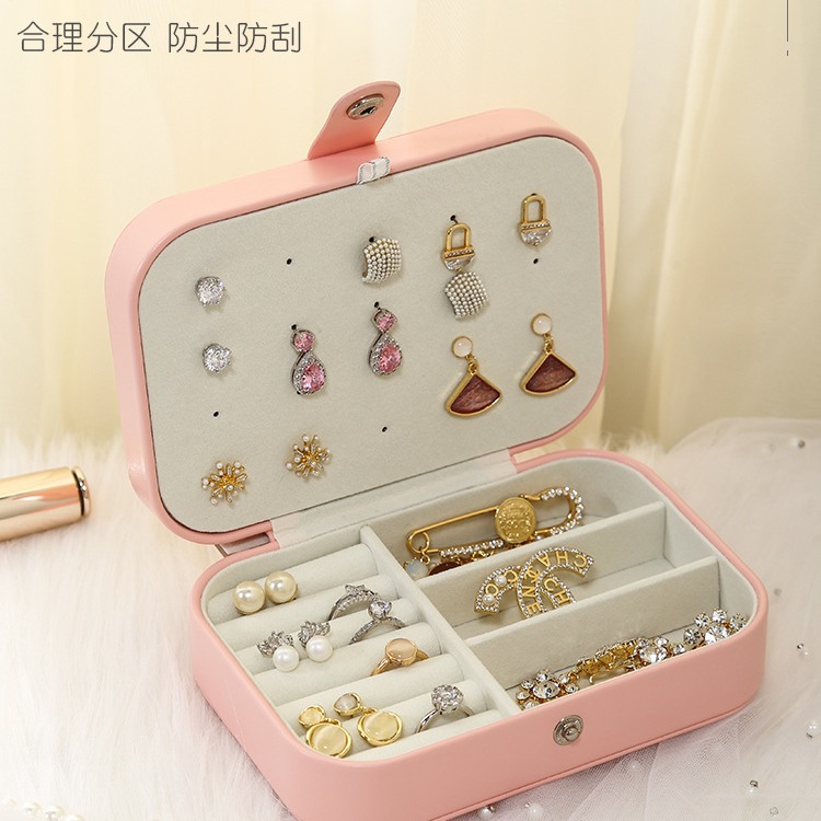 Spot Cross-Border Portable Flip-Top Multi-Layer Jewelry Box Jewelry Storage Box High-End Exquisite Portable Storage Box
