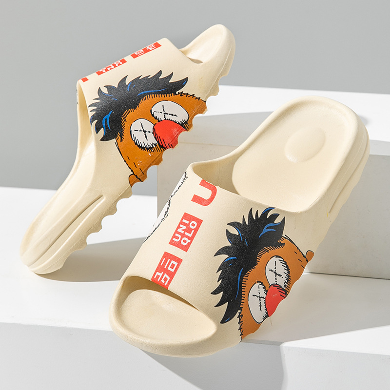 Picture of Coconut slippers summer street style graffiti slippers new home personality creative non-slip platform sandals for women