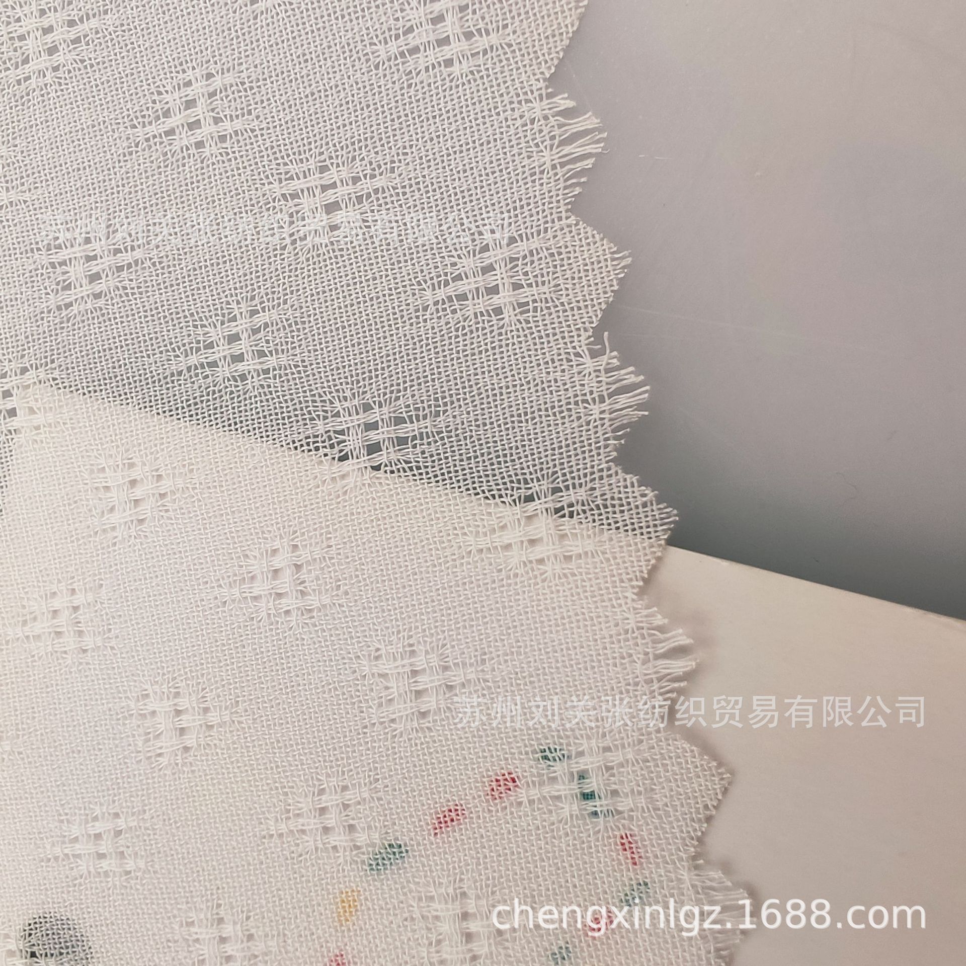 White artificial silk hollow-out plaid fabric digital printing summer fashion women's clothing Hanfu skirt fabric