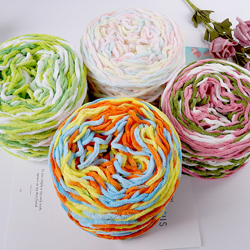 3.8 Two Ice Lines Soft Coarse Wool Handmade DIY Knitted Scarf Wool Group Crochet Hook Cotton Slippers Oversized Group
