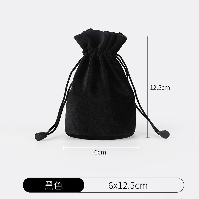 Picture of High-Bottom Velvet Round Bottom Drawstring Flap Pocket Pants, Super Soft Drawstring Jewelry, Jewelry Red Wine Packaging Bag, Curling Wand, Selfie Stick
