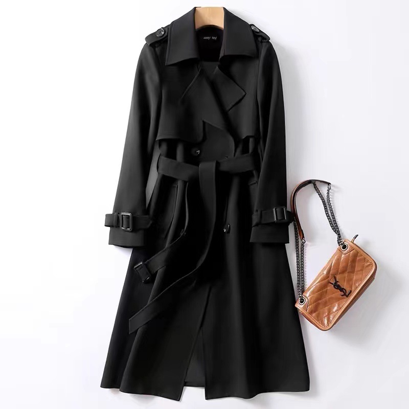 Picture of Windbreaker Women's Mid-Length 2025 Spring & Fall New Korean Style Small Popular British Style Over-The-Knee Outwear Popular Outwear