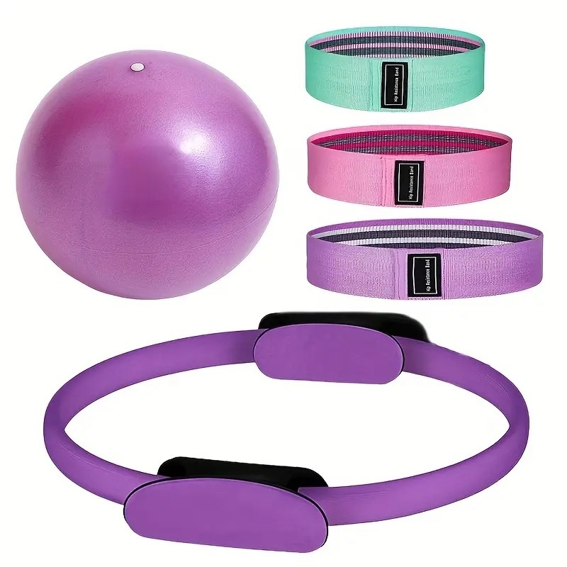 Pilates ring ring box set of 5, home fitness equipment, yoga assists, Bobo ball yoga, resistance band, hip lift