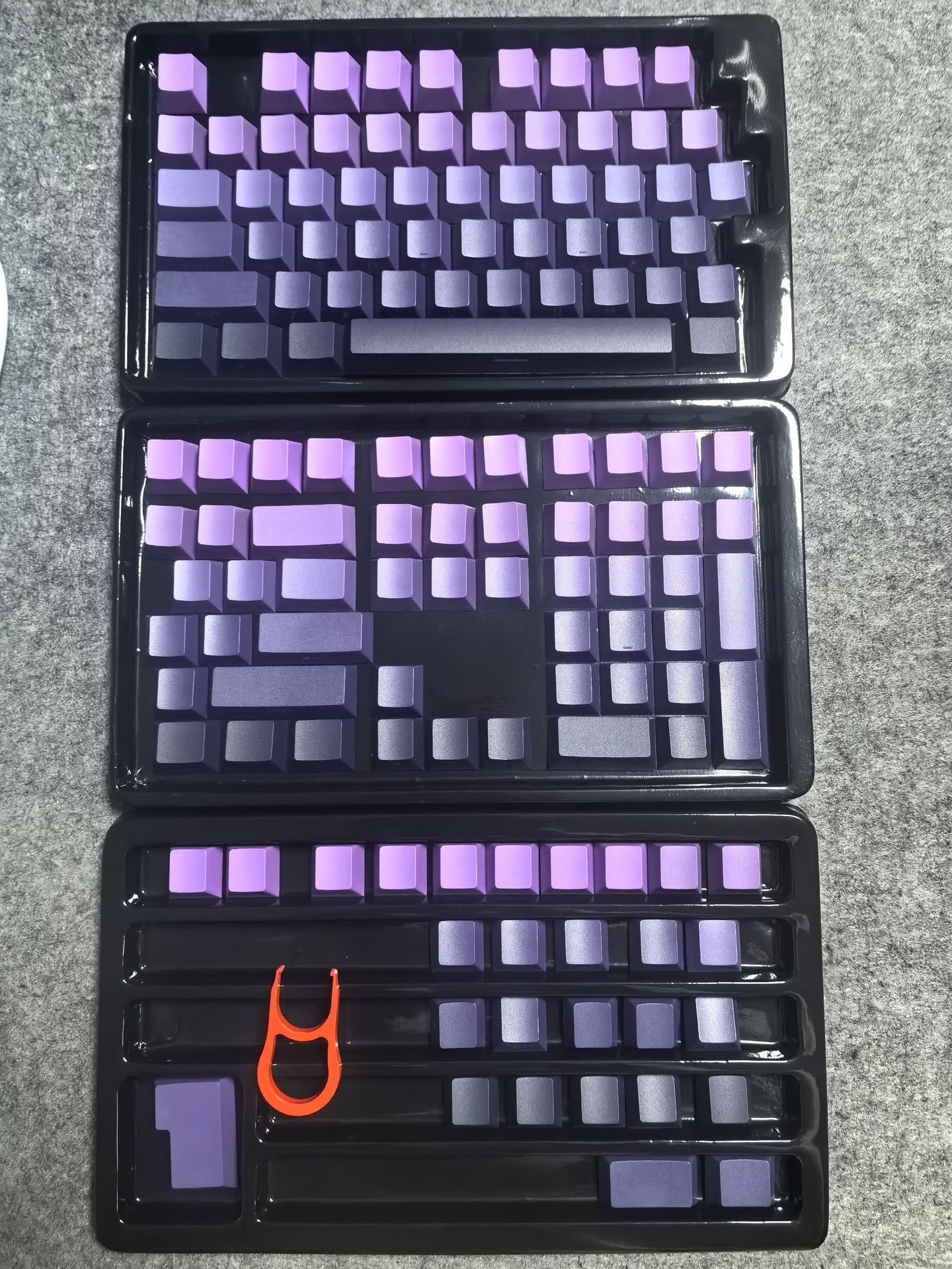 Picture of Wholesale factory height side engraved transparent keycap PBT two-color gradient large full set of sublimation personality keyboard cap