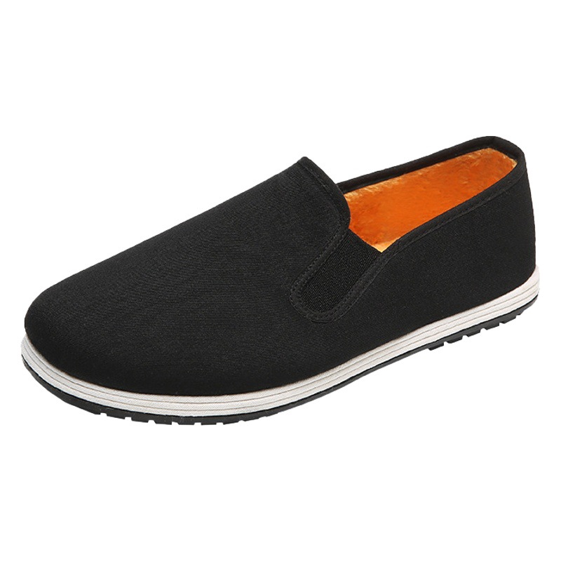 Lutai Autumn and Winter Wear-resistant Rubber Soft Sole Lightweight Breathable Cloth Shoes Men's Shoes Fleece-lined Thickened Warm Cotton Shoes Men's Winter Shoes