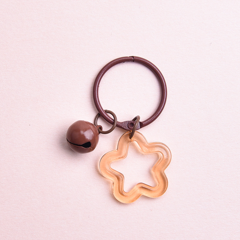 Picture of Korean Style Hyun-a Small Fresh Color Small Flower Bell Keychain Tanabata Gift Key Ring Bag Women's Hanging Accessories