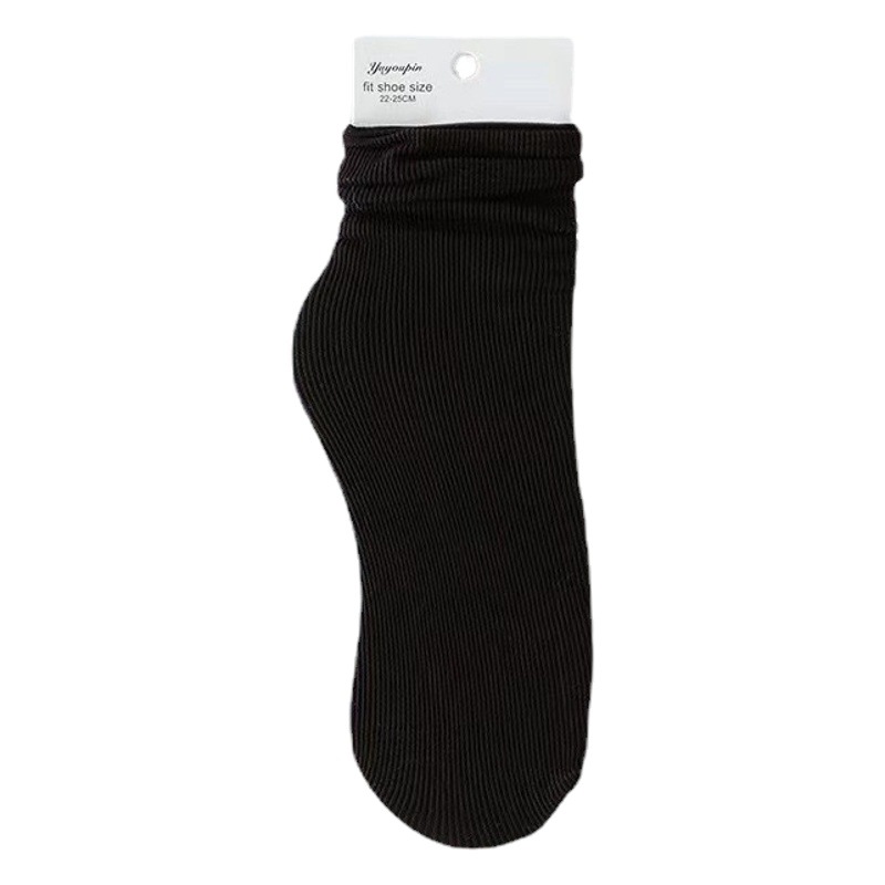 Spring and Autumn Japanese velvet pile socks Korean style mid-calf ins long women's socks women's solid color trendy ice socks