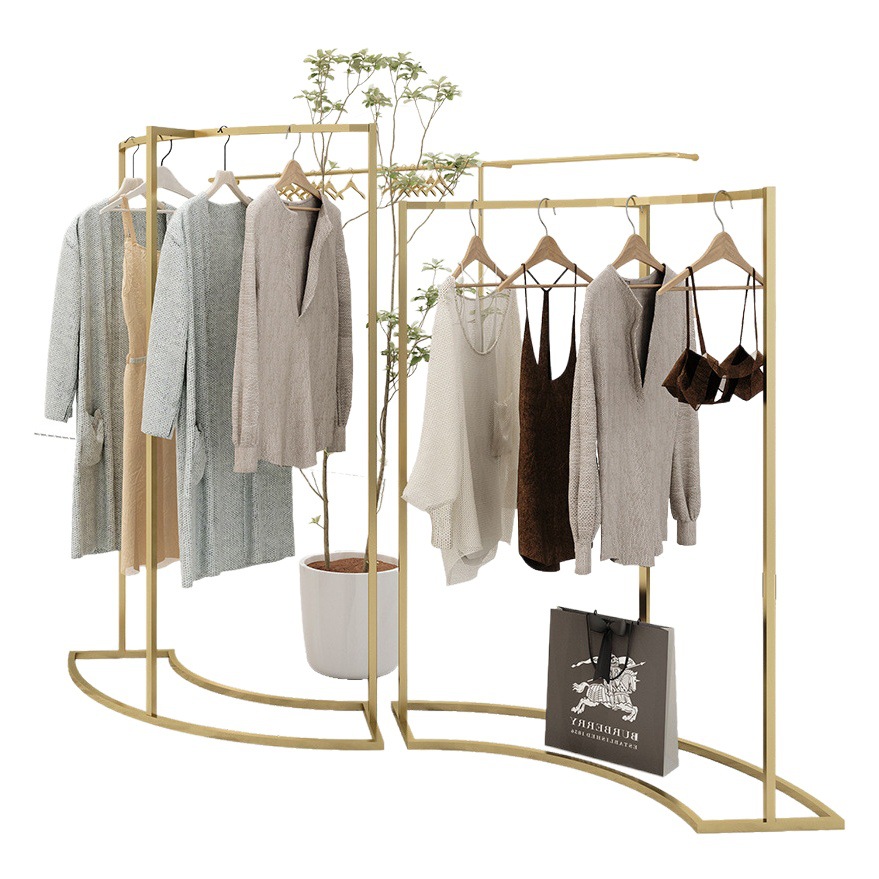 Women's Clothing Store Nakajima High and Low Rack Children's Clothing Store Window Middle Hanging Clothes Shelf Single Row Clothing Store Display Rack Shelf
