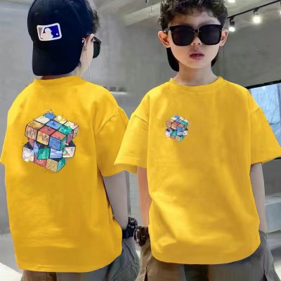 Picture of Boys' Summer T-shirt Short-sleeved 2023 New Fashionable Medium and Large Children's Breathable Thin All-match Loose Half-sleeved Top