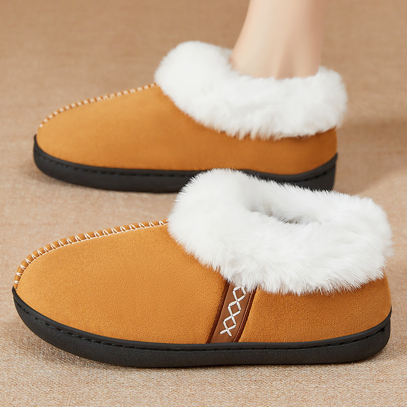 Women's Winter New Plush Slippers Cross-Border Wholesale Casual Women's Shoes Warm and Comfortable Home Fleece-Lined Thickened Cotton Slippers