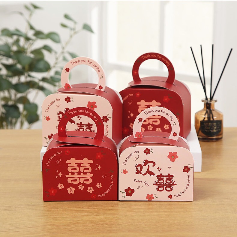Wedding Candy Box Chinese Wedding Accompanying Gift Portable Candy Box Candy Bag ins Style Wedding Supplies