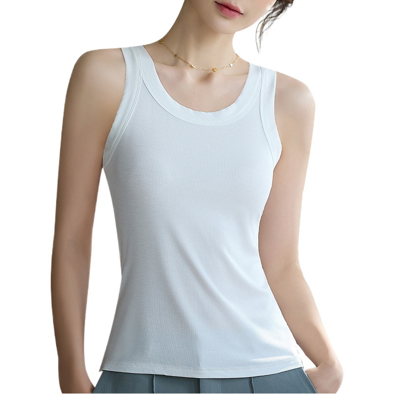 plus size White Camisole Women's Summer Trendy Outer Wear All-match Slim-fit Slim-fit Inner Base-layer Shirt Sleeveless Top