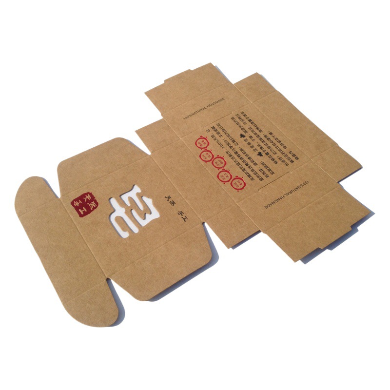 Kraft Paper Box Handmade Soap Flying Machine Box Customized Kraft Cardboard Bare Box Printing Oil Soap Packaging Box Folding Paper Box Set