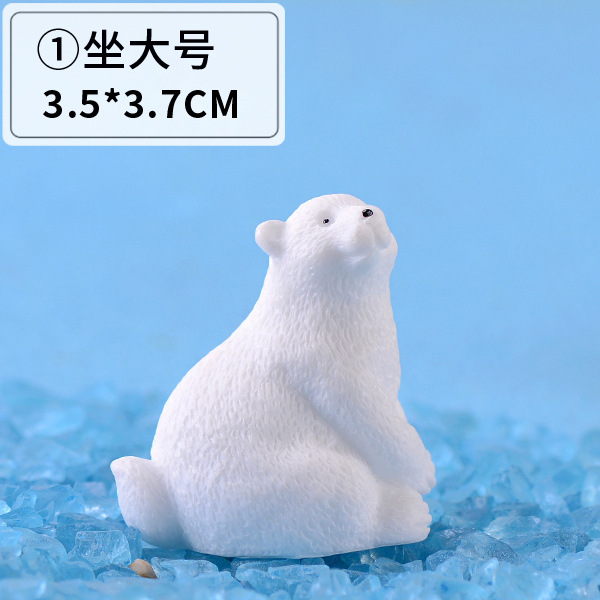 Picture of Micro Landscape Creative Cute Polar Bear DIY Decoration Gift Accessories Ecological Bottle Car Desktop Small Ornaments