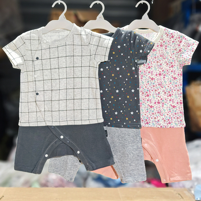 Summer 60-90cm baby clothes for boys and girls baby short-sleeved jumpsuit for newborns soft ha-coat climbing suit