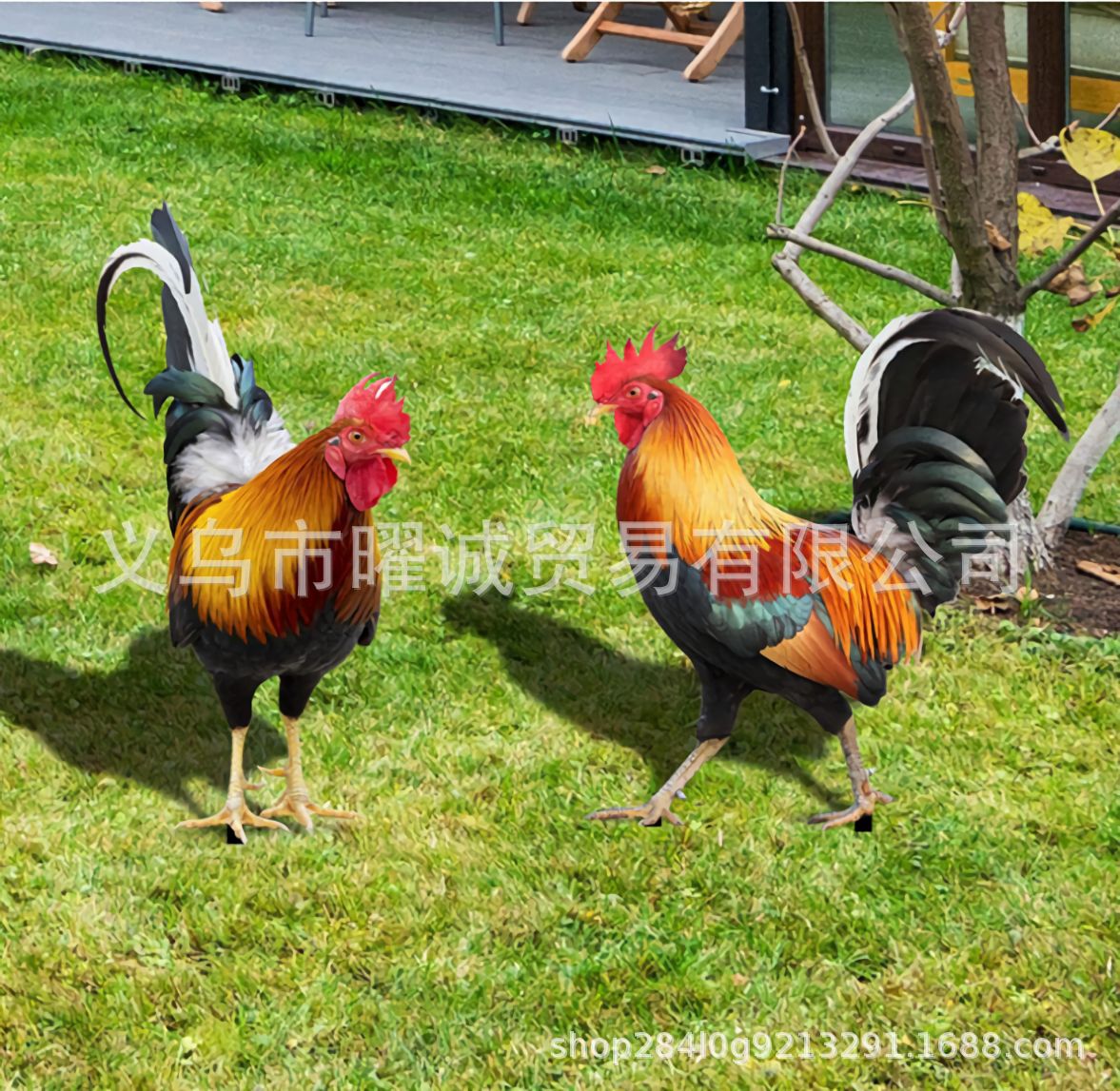 Happy Outdoor Easter Statue Pile Acrylic Chicken Farm Art Sculpture Farm Family Garden Animal Lawn Pile