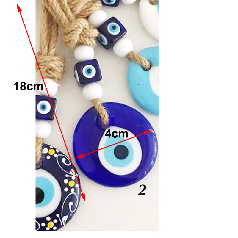 Picture of Custom twine hand-woven Turkish devil's eye pendant blue eye pendant car interior pendant wall ornaments