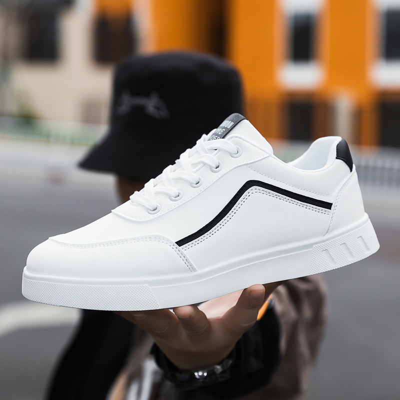 Cross-Border 2025 Large Size Export Special New Men's Shoes for All Seasons, Fashionable and Versatile Soft-Soled White Shoes