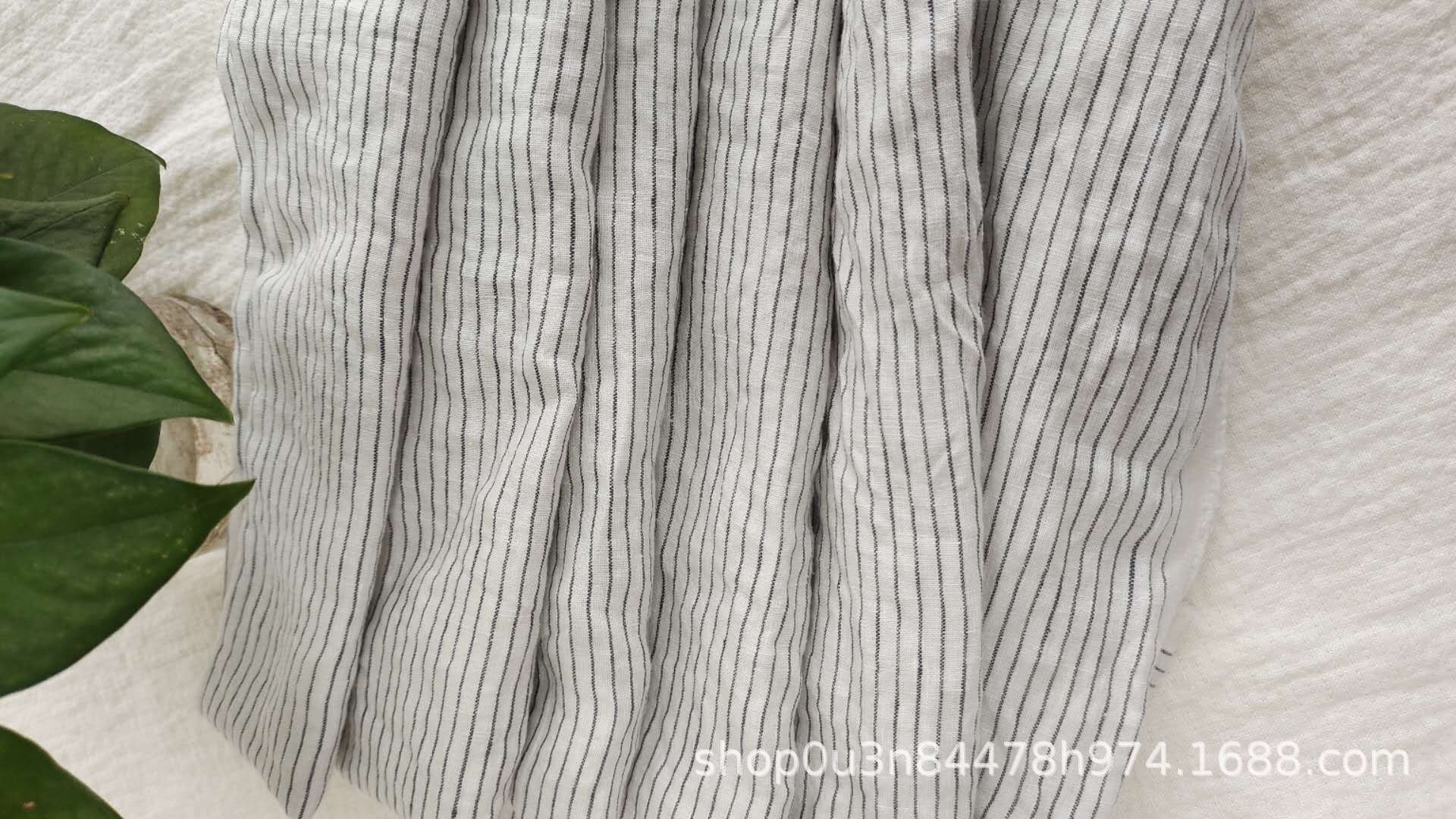 Pure Linen Yarn-dyed Stripesd Enzyme Cloth, Fine Stripesd Linen Sand-washed Cloth, Linen Bedding, Linen Curtain Fabric