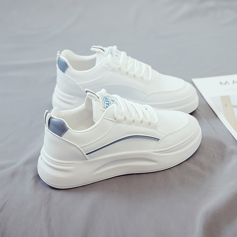 Sh835 White Shoes for Women Summer New Breathable Shoes for Female Students K-Style Trbottomyy Versatile Thick-Soled Casual Sneakers