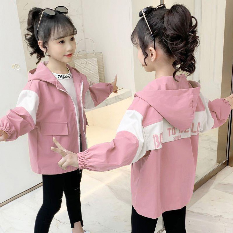 Girls Spring and Autumn Wear Thin 2024 New Jacket Fashion New Children's Top Women's Korean Sports Jacket