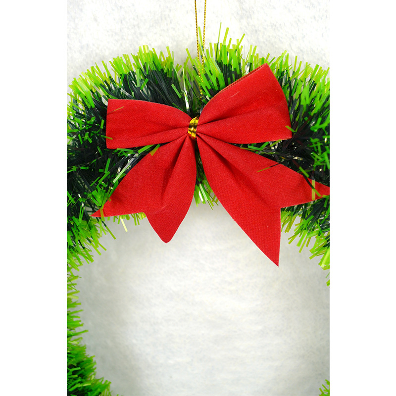 Picture of New Christmas Wreath Door Ring Top Strips Decorative Garland 30cm Green Edge White Edge Bow Encrypted Garland